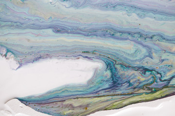 Fototapeta premium Texture paint closeup. Oil paints on canvas in the form of a wave.