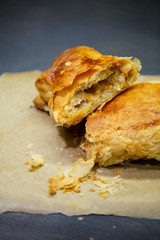 delicious homemade cakes with apple filling