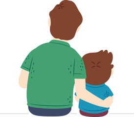 Kid Boy Man Dad Arm Across Shoulder Back