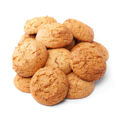 Heap of fresh tasty oatmeal cookies