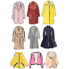 women's clothing, coat, set, collection