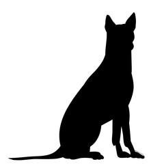 vector, on a white background, icon, black silhouette of a dog