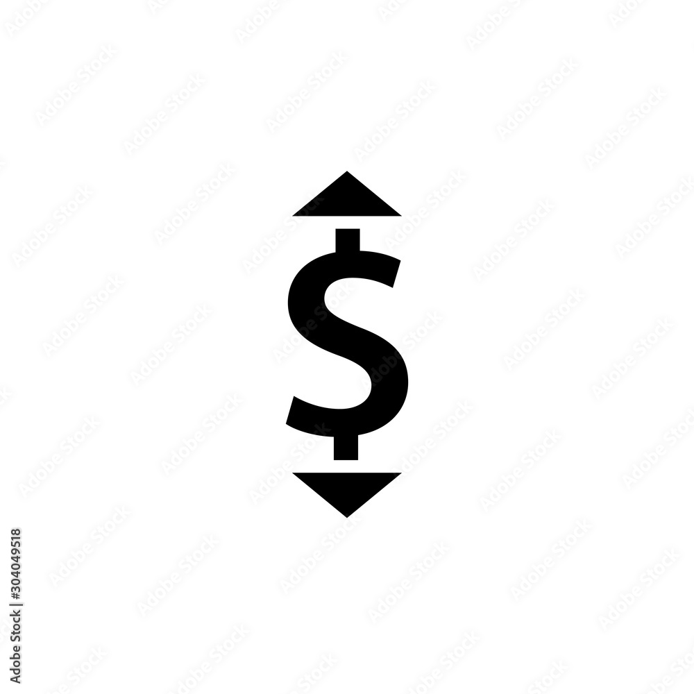 Wall mural change price icon with dollar symbol. clipart image isolated on white background