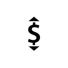Change price icon with dollar symbol. Clipart image isolated on white background