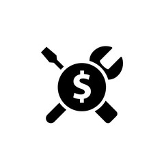 Cost Maintenance silhouette icon. Clipart image isolated on white background