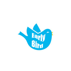 Early bird blue icon. Clipart image isolated on white background
