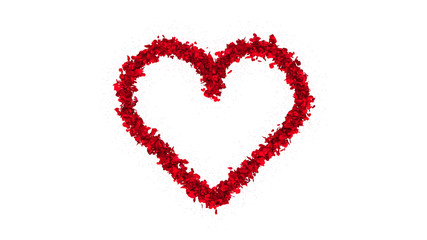 red heart greeting card background on white. 3d rendering
