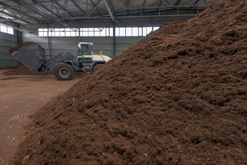 loading of peat raw materials, at the processing plant