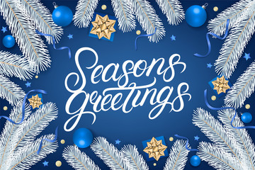Seasons Greetings hand written lettering text © venithepooh