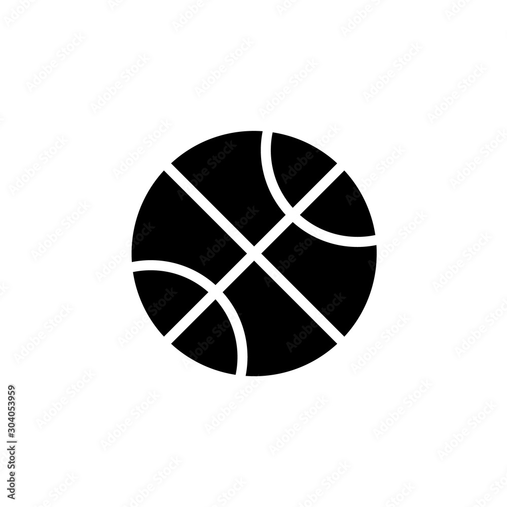 Wall mural basketball ball silhouette icon. clipart image isolated on white background - Wall murals