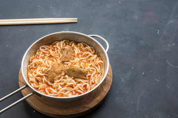 Schezwan Noodles or vegetable Hakka a popular Indo-Chinese recipes.