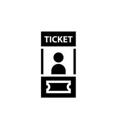 Ticket booth black icon. Clipart image isolated on white background