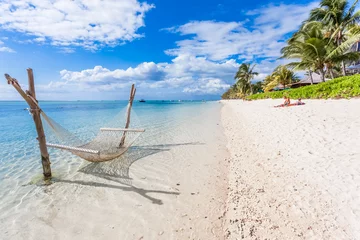 Crédence de cuisine en verre imprimé Le Morne, Maurice Plage sur l& 39 île tropicale, Morne Brabant, Ile Maurice