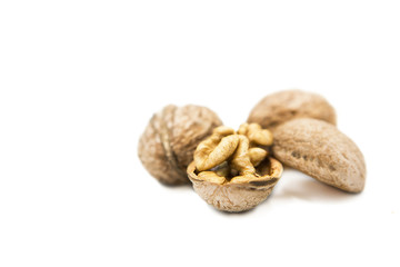 walnuts isolated on white background