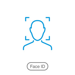 Face identification icon. Thin line icon