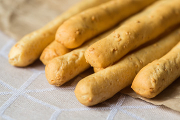 Bread sticks with sesame seeds