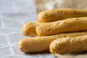 Bread sticks with sesame seeds