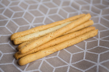 Bread sticks with sesame seeds