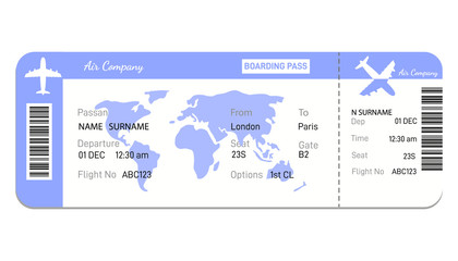 Airline boarding pass ticket