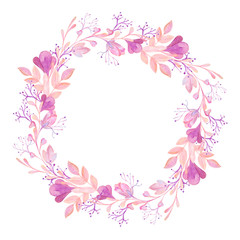 Obraz na płótnie Canvas pink bouquet watercolor frame