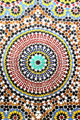 Beautiful mosaic wall with beautiful pattern