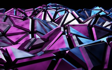 low poly surface Mosaic abstract background  3d render