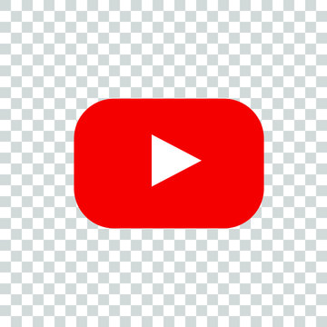 Red Youtube logo on a transparent background, vector editorial