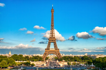 Fototapeta na wymiar Eiffel Tower during a Sunny Day, Paris