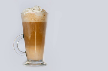 Clear glass with coffee isolated on white