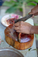 Thai Eel was prepared for food.