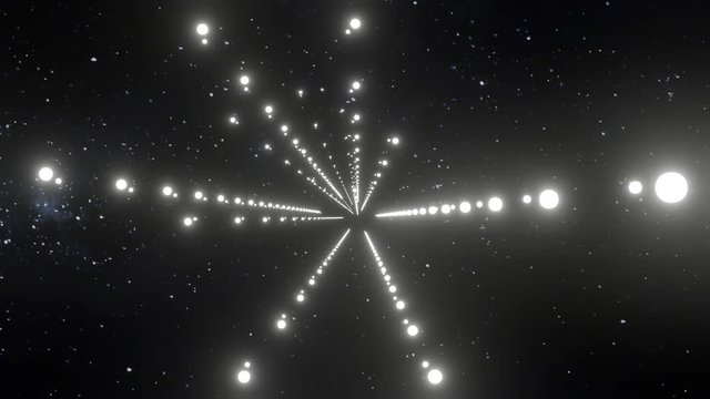 Array of satellites in outer space. Video background