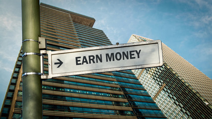 Street Sign Earn Money