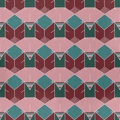 Pattern Abstract Vintage Geometric Line Plant Leaf