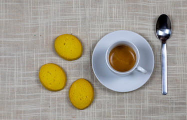 food coffee cup with biscuits 
