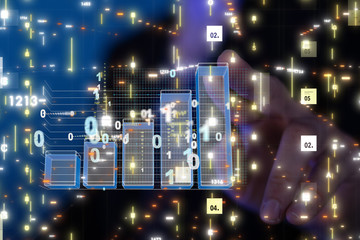 Economic graph with diagrams on the stock market, for business and financial concept