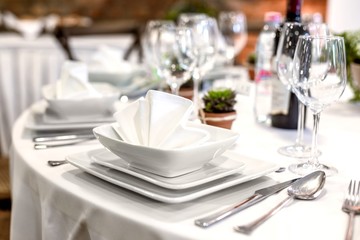 Closeup of a table at the dining hall