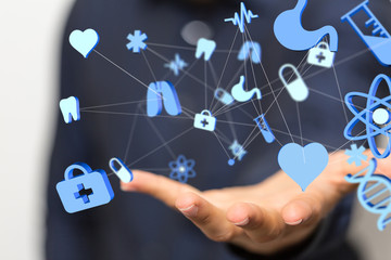 health care icon pattern medical innovation concept .