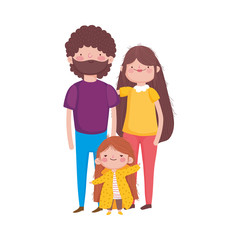 parents and little daughter family