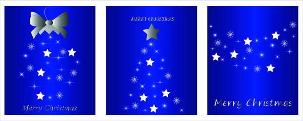 set of christmas banners with snowflakes