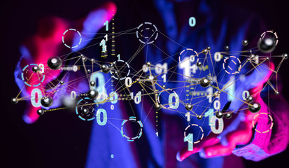 hand open in dark backgroubd