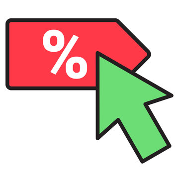 Claim discount icon. Click to get discount voucher. Vector illustration