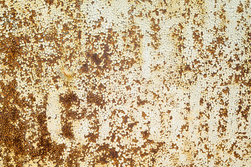 Textured old rust on the metal.
