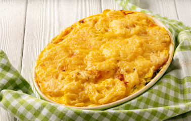 Potato, spinach and feta cheese casserole.