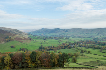 View over to Lose hill across the Hope Valley in the Peak District,  Derbyshire, England