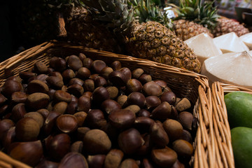 sale of chestnuts in the store