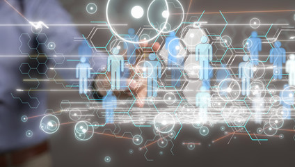 Big data visualization. Network connection structure