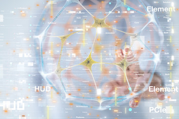 Abstract technology geometric and data