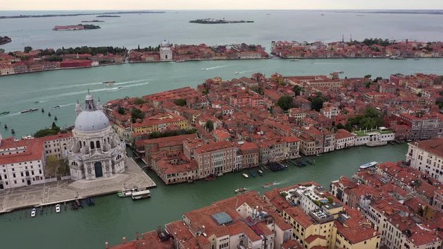 Punta della Dogana Venice Italy aerial view