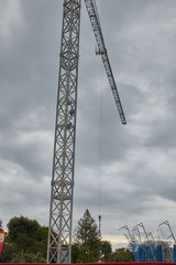 crane with dramatic sky