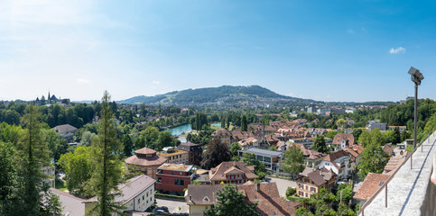 Fototapeta na wymiar Panoramic view of Bern city centre and Aare River, Switzerland